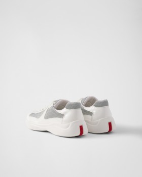 Prada Patent Leather And Technical Fabric Prada America's Cup Sneakers White/Silver