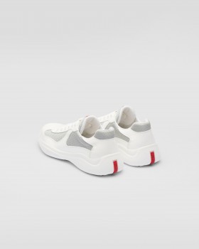 Prada Patent Leather And Technical Fabric Prada America's Cup Sneakers White/Silver