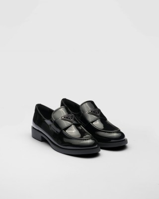 Prada Patent Leather Loafers Black