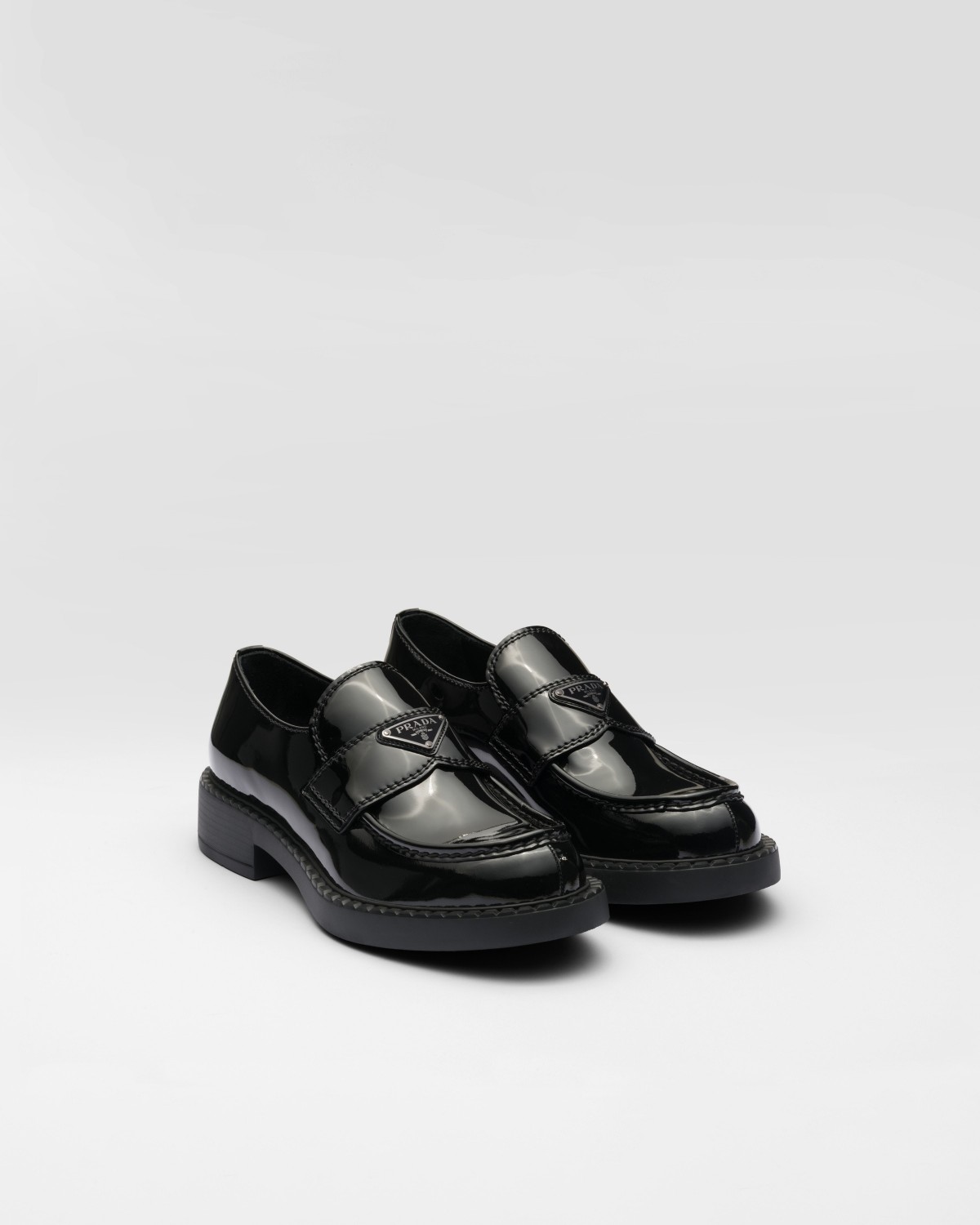 Prada Patent Leather Loafers Black