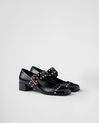 Prada Patent Leather Mary Jane Pumps Black