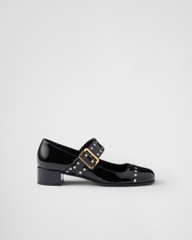 Prada Patent Leather Mary Jane Pumps Black