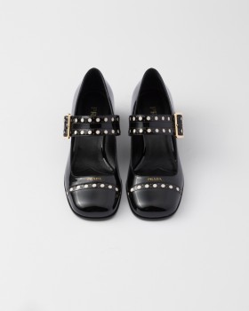 Prada Patent Leather Mary Jane Pumps Black