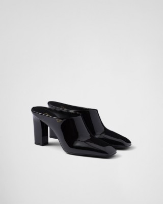 Prada Patent Leather Mules Black