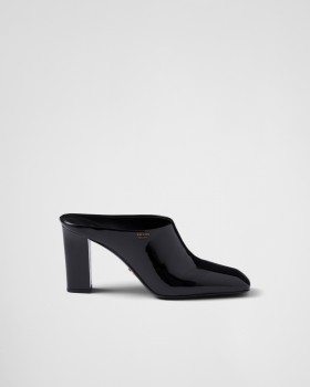 Prada Patent Leather Mules Black
