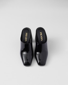 Prada Patent Leather Mules Black