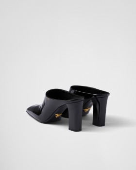 Prada Patent Leather Mules Black