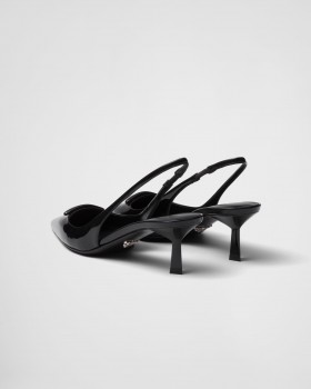 Prada Patent Leather Slingback Pumps Black
