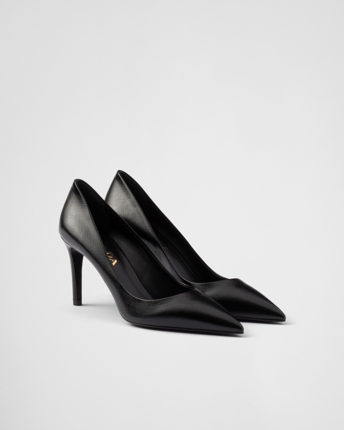 Prada Patent Saffiano Leather Pumps Black
