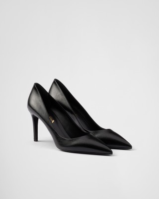 Prada Patent Saffiano Leather Pumps Black