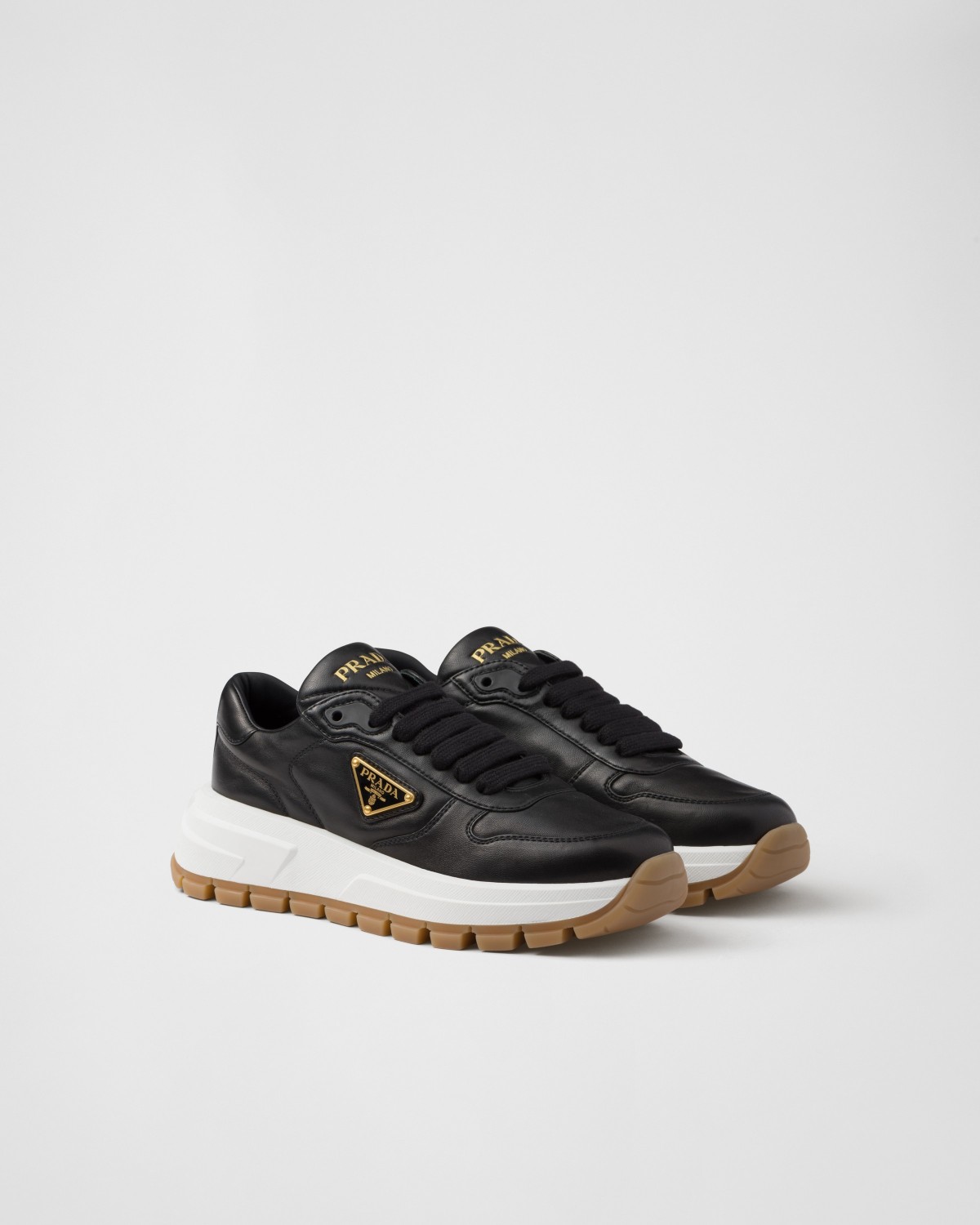 Prada Prax 01 Leather Sneakers Black