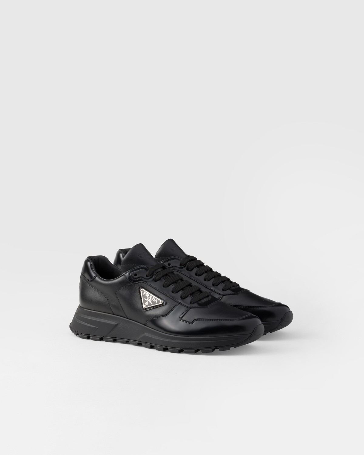 Prada Prax 01 Leather Sneakers Black