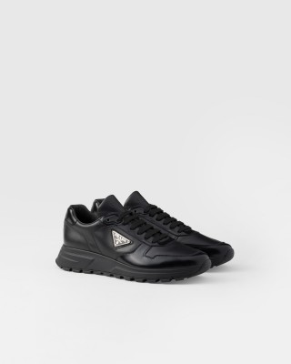 Prada Prax 01 Leather Sneakers Black