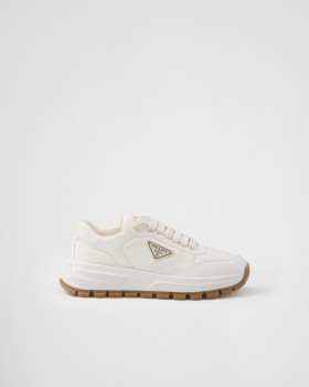 Prada Prax 01 Leather Sneakers Ivory