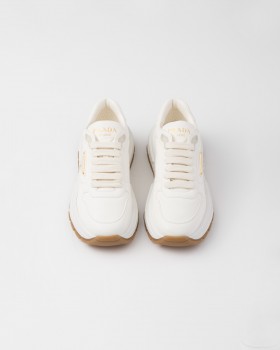 Prada Prax 01 Leather Sneakers Ivory