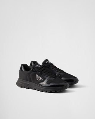Prada Prax 01 Re-nylon And Brushed Leather Sneakers Black
