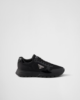 Prada Prax 01 Re-nylon And Brushed Leather Sneakers Black
