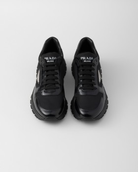 Prada Prax 01 Re-nylon And Brushed Leather Sneakers Black