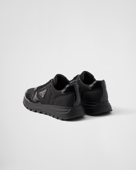 Prada Prax 01 Re-nylon And Brushed Leather Sneakers Black