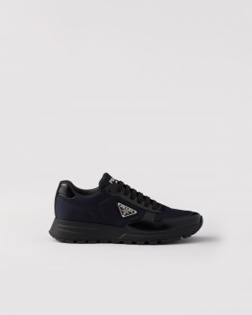Prada Prax 01 Re-nylon And Brushed Leather Sneakers Blue/Black