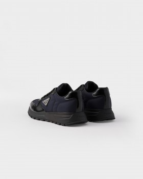 Prada Prax 01 Re-nylon And Brushed Leather Sneakers Blue/Black