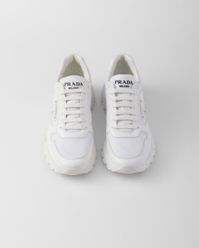 Prada Prax 01 Re-nylon And Brushed Leather Sneakers White