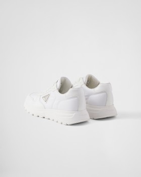 Prada Prax 01 Re-nylon And Brushed Leather Sneakers White