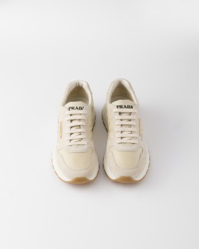Prada Prax 01 Re-nylon And Suede Sneakers Chalk