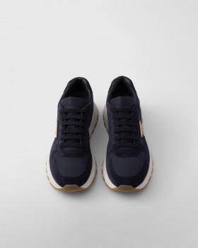 Prada Prax 01 Re-nylon And Suede Sneakers Navy