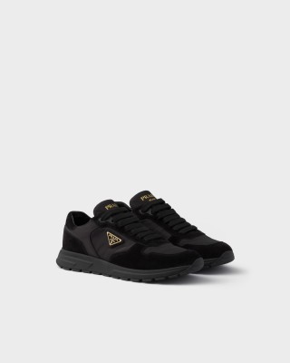 Prada Prax 2.0 Re-nylon And Suede Sneakers Black