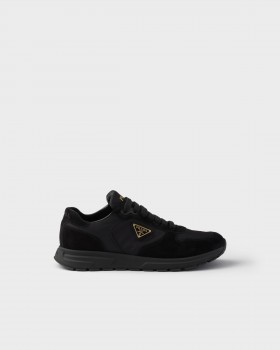 Prada Prax 2.0 Re-nylon And Suede Sneakers Black