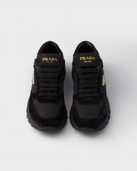 Prada Prax 2.0 Re-nylon And Suede Sneakers Black