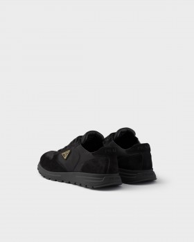 Prada Prax 2.0 Re-nylon And Suede Sneakers Black