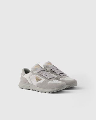 Prada Prax 2.0 Re-nylon And Suede Sneakers Cloudy Gray