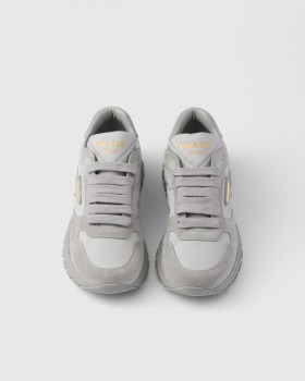 Prada Prax 2.0 Re-nylon And Suede Sneakers Cloudy Gray