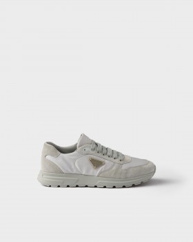 Prada Prax 2.0 Re-nylon And Suede Sneakers Cloudy Gray