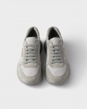Prada Prax 2.0 Re-nylon And Suede Sneakers Cloudy Gray