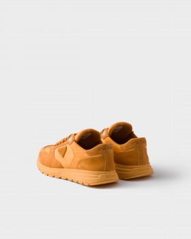 Prada Prax 2.0 Re-nylon And Suede Sneakers Pomegranate Yellow