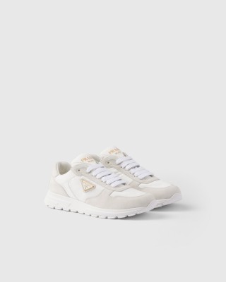 Prada Prax 2.0 Re-nylon And Suede Sneakers White