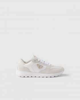 Prada Prax 2.0 Re-nylon And Suede Sneakers White