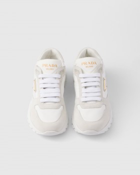 Prada Prax 2.0 Re-nylon And Suede Sneakers White
