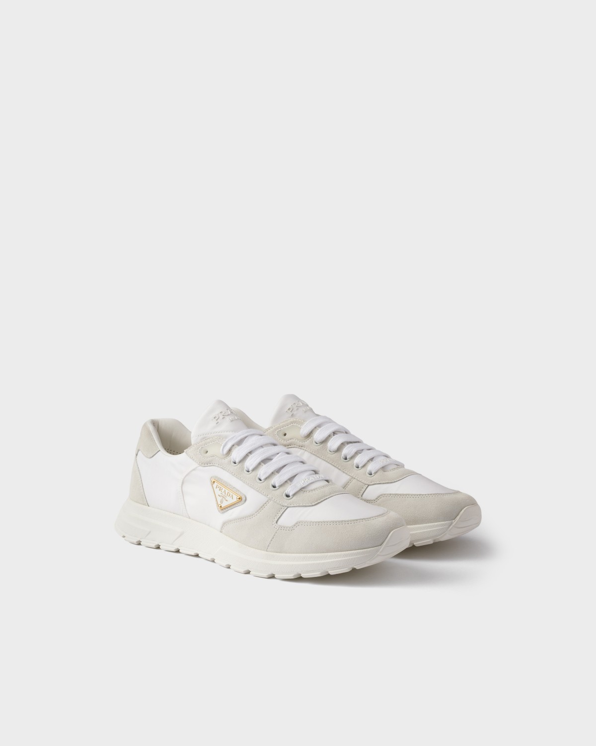 Prada Prax 2.0 Re-nylon And Suede Sneakers White