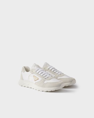 Prada Prax 2.0 Re-nylon And Suede Sneakers White