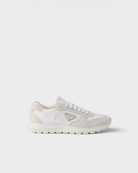 Prada Prax 2.0 Re-nylon And Suede Sneakers White