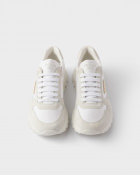 Prada Prax 2.0 Re-nylon And Suede Sneakers White