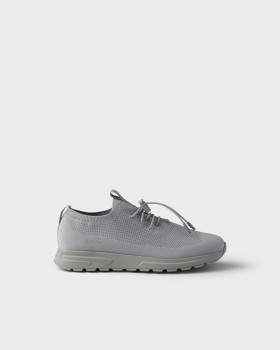 Prada Prax Stretch Knit Sneakers Cloudy Gray
