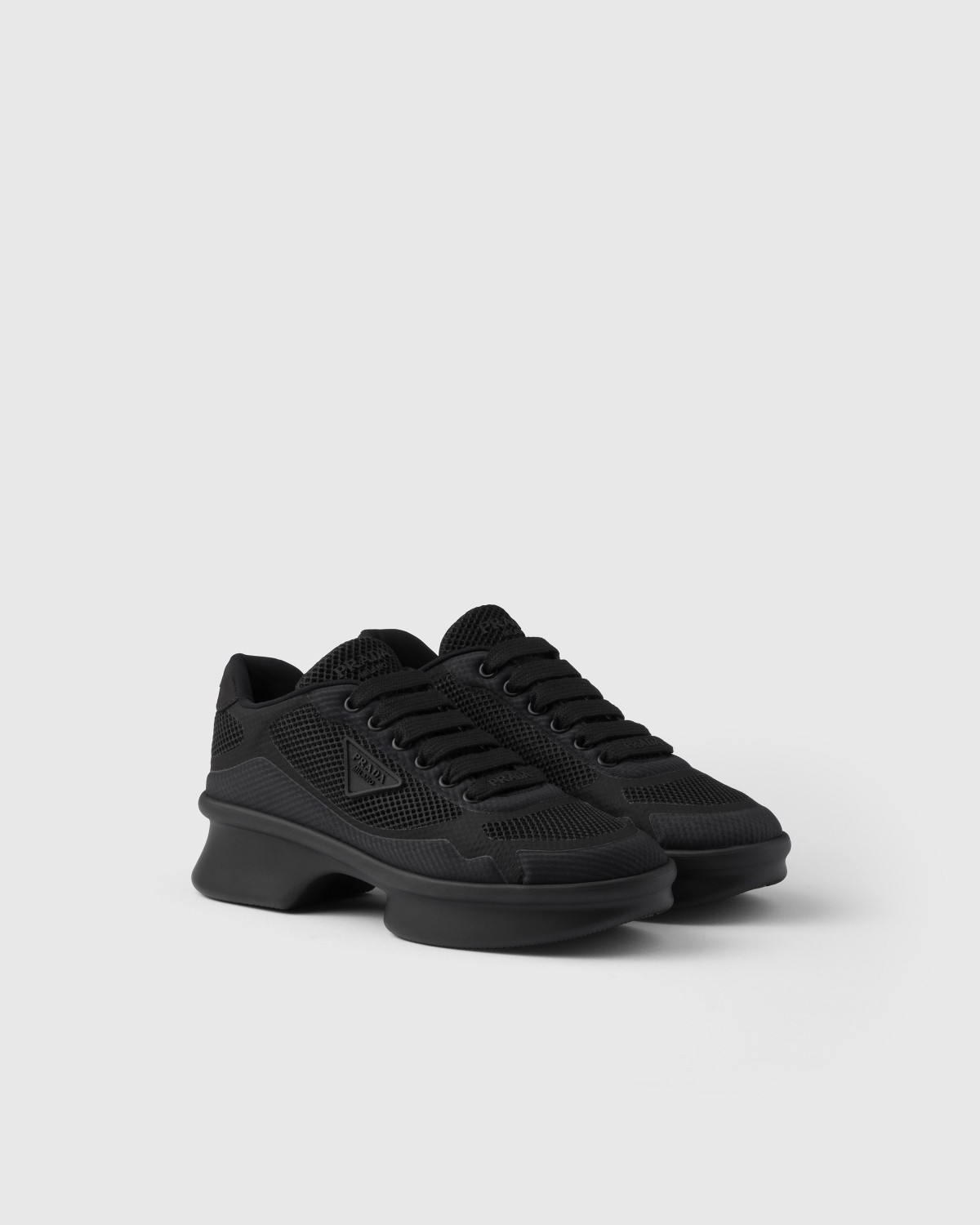 Prada Re-nylon And Mesh Fabric Sneakers Black