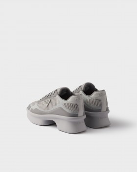 Prada Re-nylon And Mesh Fabric Sneakers Grey