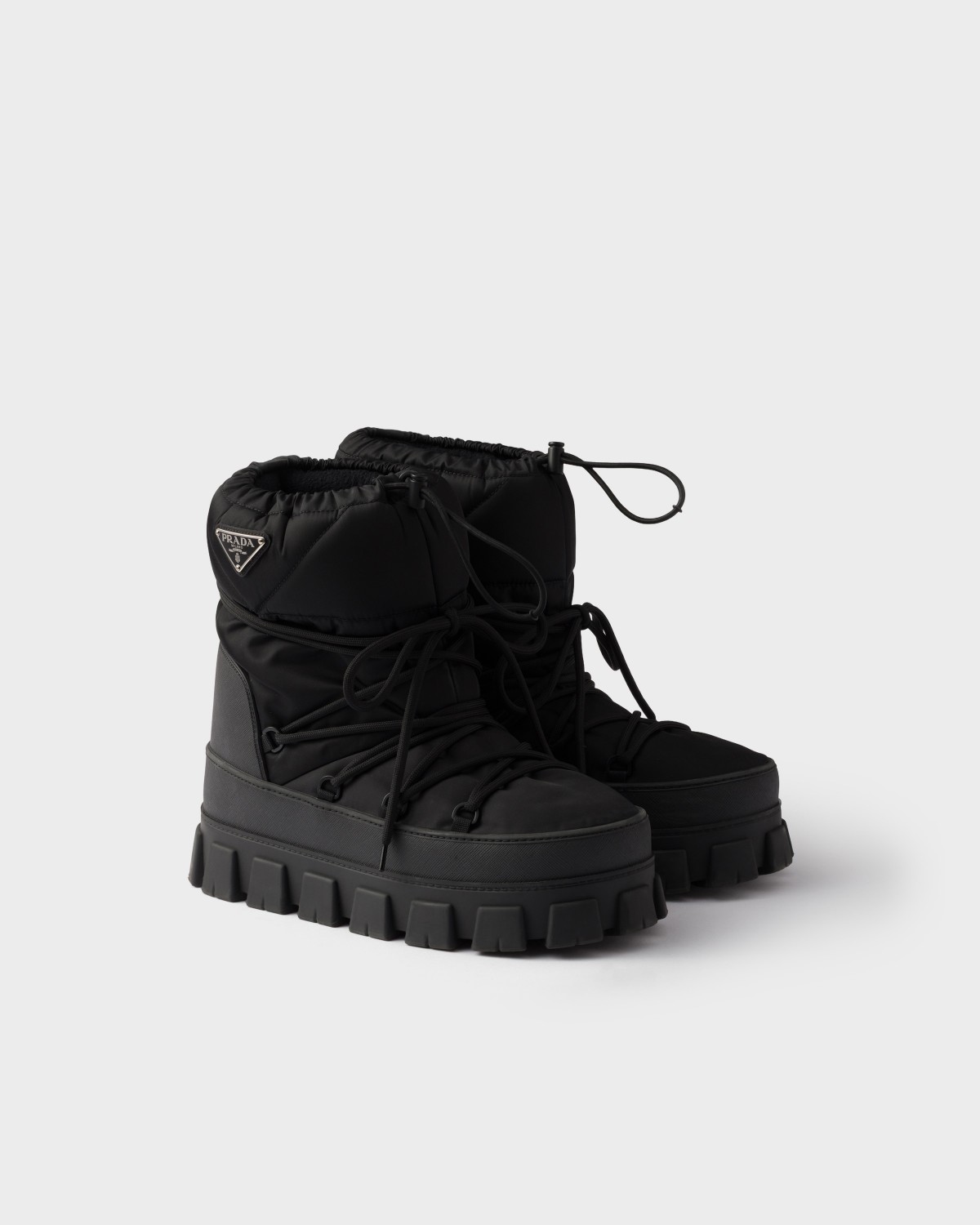 Prada Re-nylon Gabardine Apres Ski Booties Black