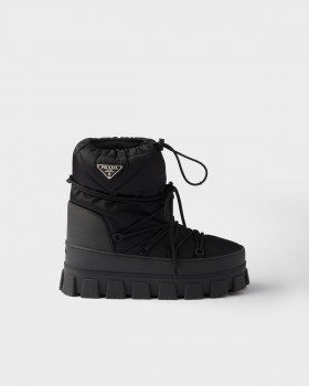 Prada Re-nylon Gabardine Apres Ski Booties Black